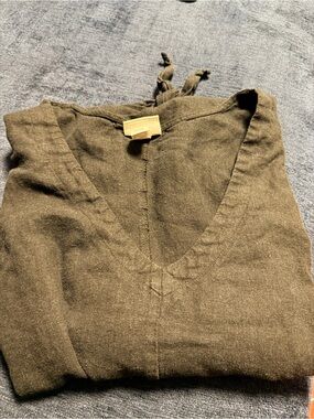 Ava & Viv Black Linen Top - 3X